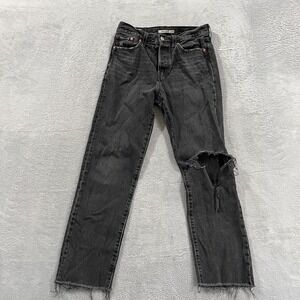 Levi's Premium Wedgie Straight Jeans Women's Size 28 Black Western‎ Button Fly